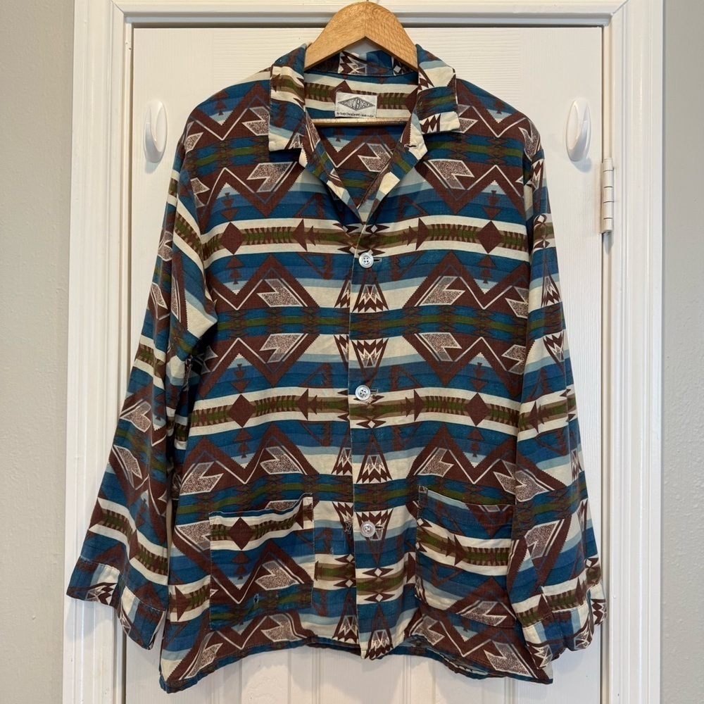 Vtg 90s Shadow Boxer Men L Button Up Flannel Western Shirt Made In USA FLAW